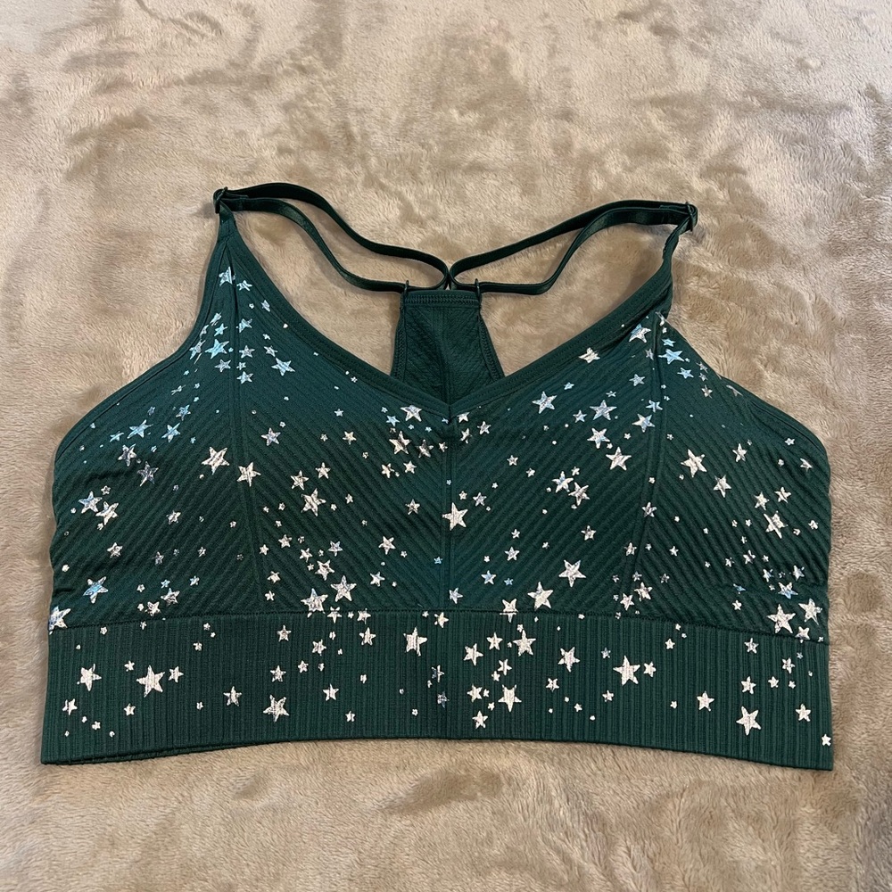 Green Bralette with Star Pattern